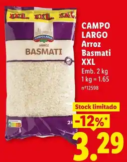 Lidl campo largo arroz basmati xxl promoção
