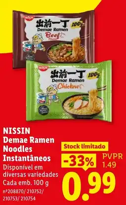 Lidl Nissin Demae Ramen Noodles Instantâneos promoção