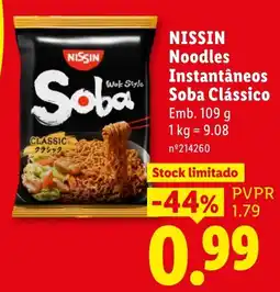 Lidl Nissin noodles instantâneos soba clássico promoção