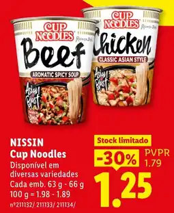 Lidl Nissin cup noodles promoção