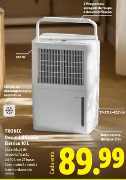 Lidl Tronic desumidificador elétrico 10 l promoção