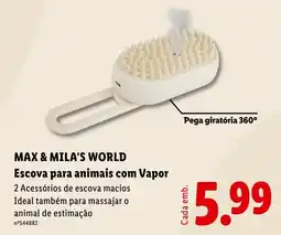 Lidl max & mila's world escova para animais com vapor promoção