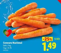 Lidl Cenoura Nacional promoção