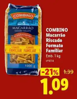 Lidl COMBINO Macarrão Riscado Formato Familiar promoção