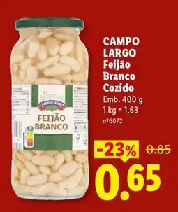 Lidl CAMPO LARGO Feijão Branco Cozido promoção