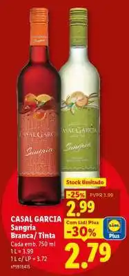 Lidl CASAL GARCIA Sangria Branca/Tinta promoção