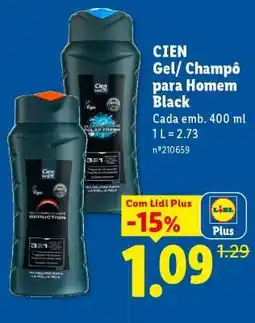 Lidl CIEN Gel/ Champô para Homem Black promoção