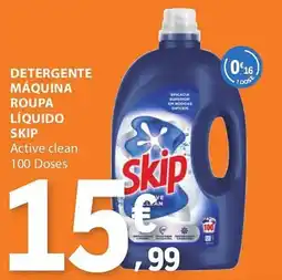 E.Leclerc Detergente máquina roupa líquido skip active clean promoção