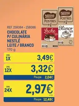 Makro Chocolate p/ culinária nestlé leite / branco promoção