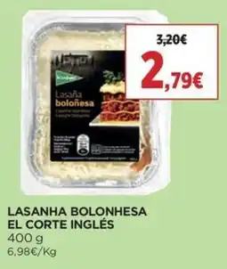 Supercor Lasanha bolonesa el corte inglés promoção