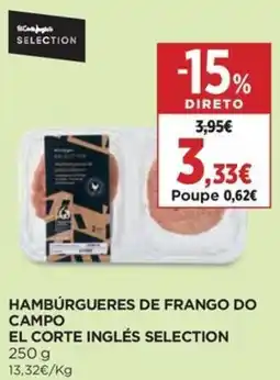 Supercor hambúrgueres de frango do campo el corte inglés selection promoção