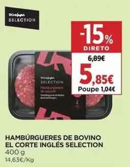 Supercor Hambúrgueres de bovino el corte inglés selection promoção