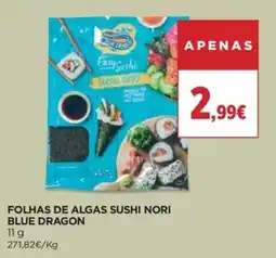 Supercor Folhas de algas sushi nori blue dragon promoção