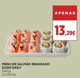 Supercor Menu de salmão braseado sushi daily promoção
