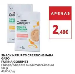 Supercor Snack nature's creations para gato purina gourmet promoção