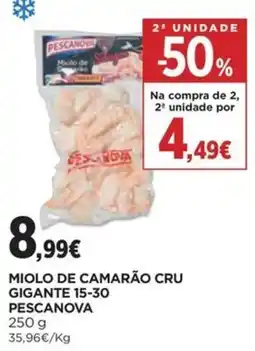 Supercor miolo de camarão cru pescanova promoção