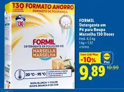 Lidl Formil Detergente em Pó para Roupa Marselha 130 Doses promoção