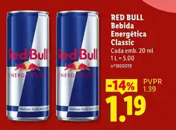 Lidl Red Bull Bebida Energética Classic promoção