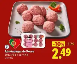 Lidl Almondegas de porco promoção