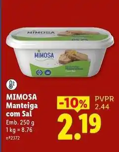 Lidl Mimosa - manteiga com sal promoção