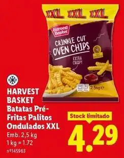 Lidl Xxl - batatas pré- fritas palitos ondulados promoção
