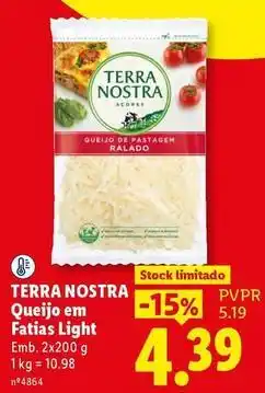 Lidl Terra nostra - queijo em fatias light promoção
