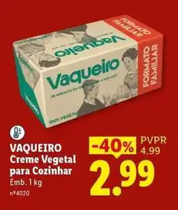 Lidl Vaqueiro - creme vegetal para cozinhar promoção