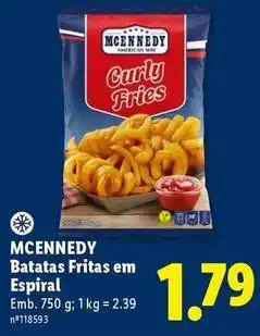 Lidl Mcennedy - batatas fritas em espiral promoção