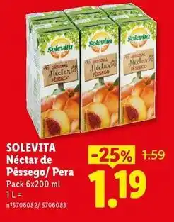 Lidl Solevita - néctar de pêssego/ pera promoção