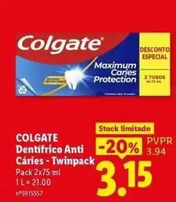 Lidl Colgate - dentifrico anti caries promoção