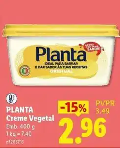Lidl Planta - creme vegetal promoção