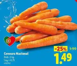 Lidl Nacional - cenoura promoção