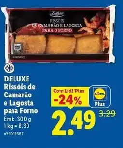 Lidl Deluxe - rissots de camarão e lagosta para forno promoção