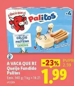 Lidl A vaca que ri - queijo fundido palitos promoção