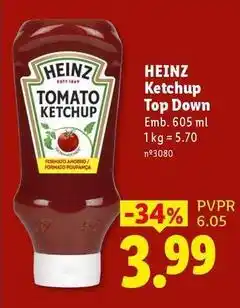 Lidl Heinz - ketchup top down promoção