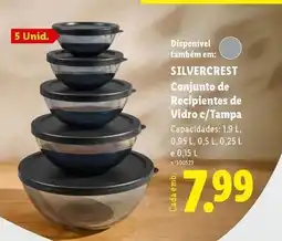 Lidl Silvercrest - conjunto de recipientes de vidro c/tampa promoção