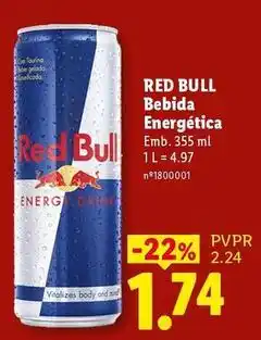 Lidl Red bull - bebida energética promoção