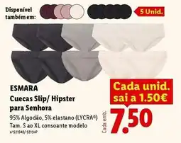 Lidl Esmara - cuecas slip/hipster para senhora promoção