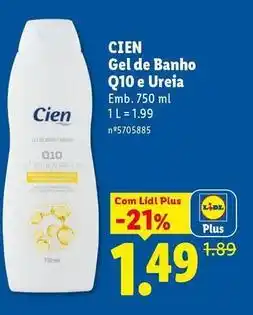 Lidl Cien - gel de banho q10 e ureia promoção