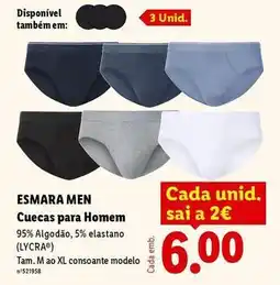 Lidl Esmara - cuecas para homem promoção