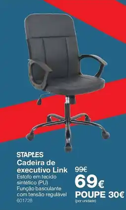 Staples STAPLES Cadeira de executivo Link promoção