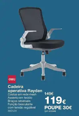 Staples Cadeira operativa Rayden promoção