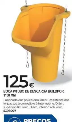 BigMat Boca p/tubo de descarga buildpor 1130 mm promoção