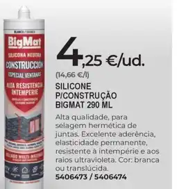 BigMat Silicone p/construção bigmat promoção
