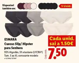 Lidl ESMARA Cuecas Slip/Hipster para Senhora promoção