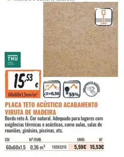 Obramat Placa teto acústico acabamento viruta de madeira promoção