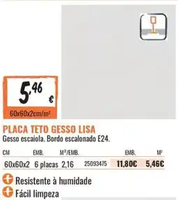 Obramat Placa teto gesso lisa promoção