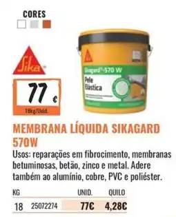 Obramat Membrana líquida sikagard 570w promoção