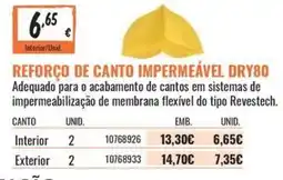 Obramat Reforço de canto impermeável dry80 promoção