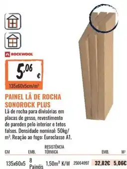 Obramat Painel lã de rocha sonorock plus promoção